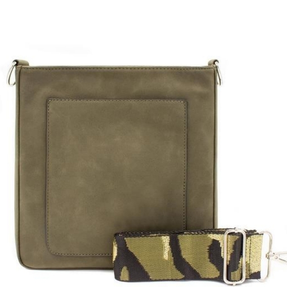 K. Carroll Vegan Suede Crossbody with Guitar Strap - Picture 1 of 3